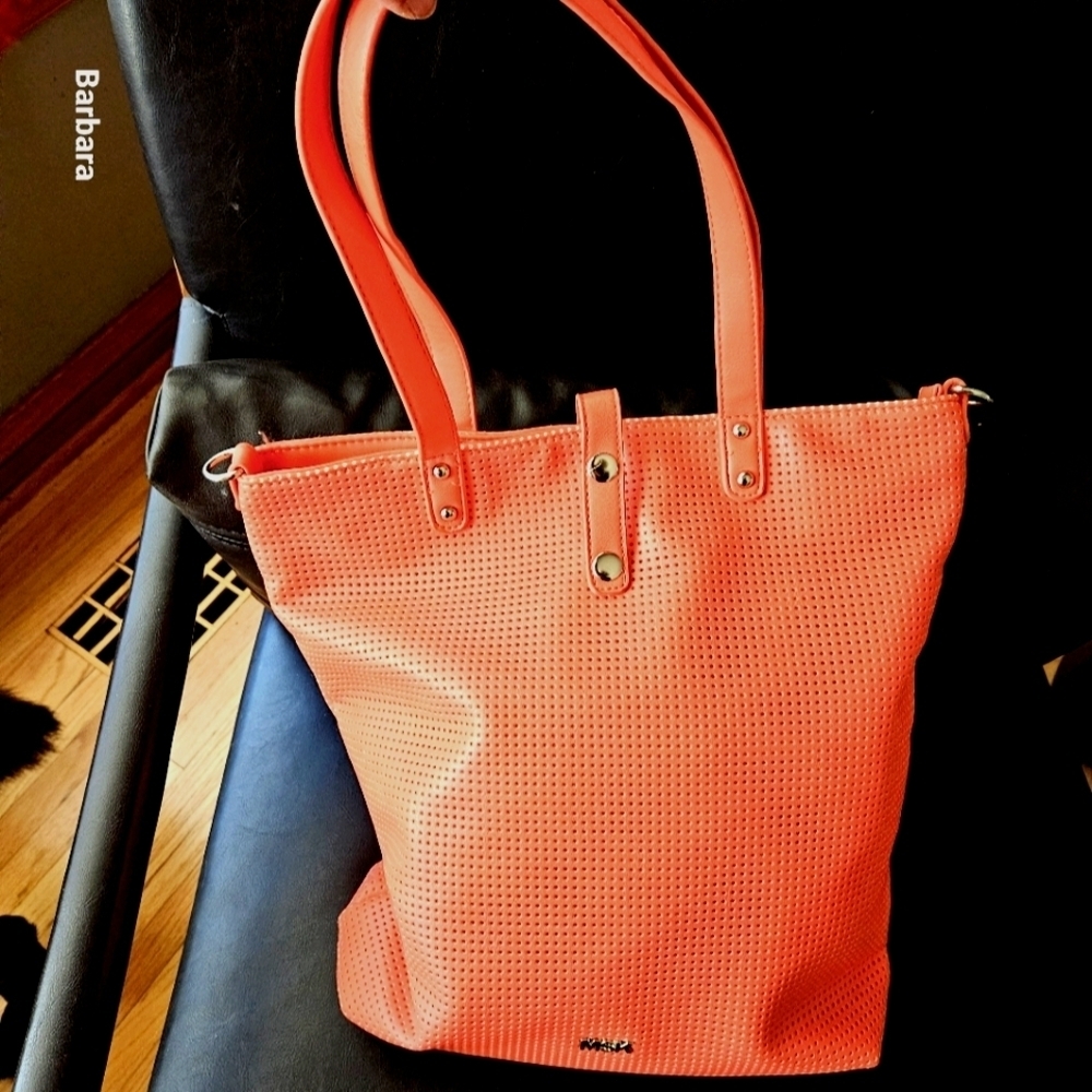 Perforated Coral Tote Bag